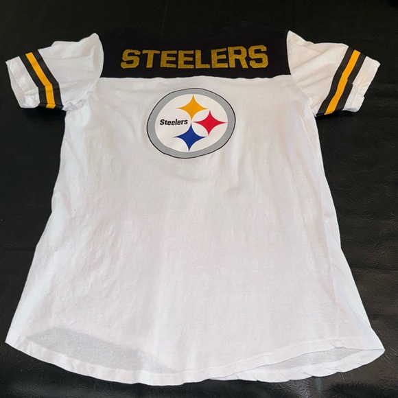 NFL Women's White and Black Lace-Up Tee - Picture 5 of 9